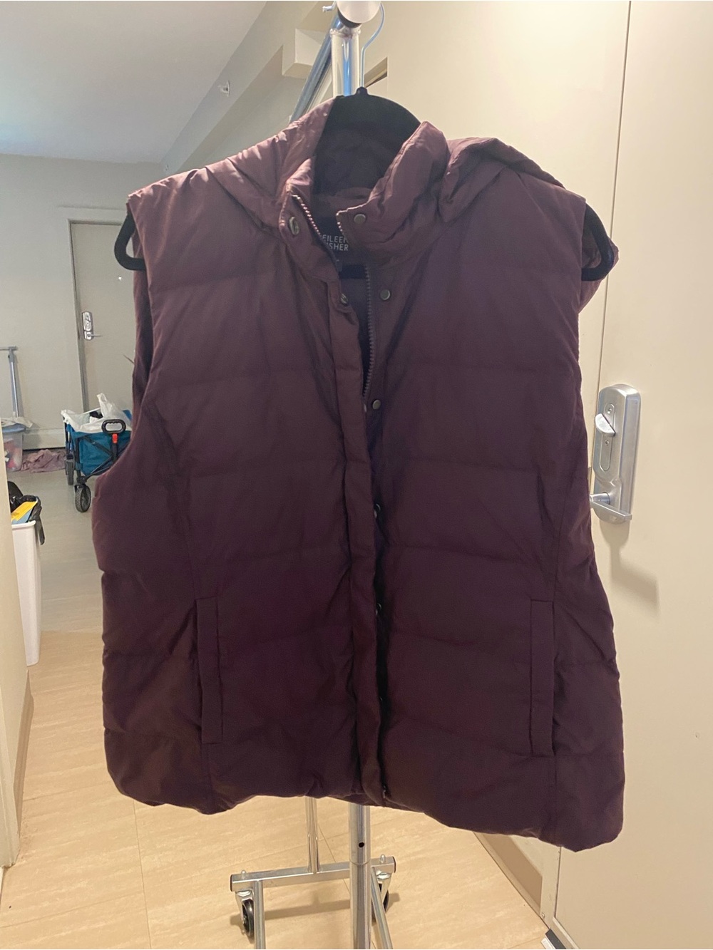 Eileen Fisher Quilted Vest in Plum - Picture 2 of 7